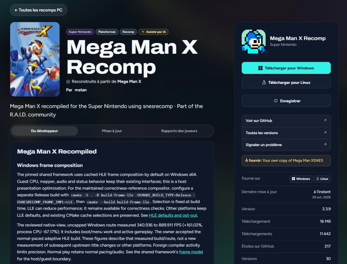 Mega Man X Recomp _ recomp PC de Mega Man X · RecompLauncher.jpg