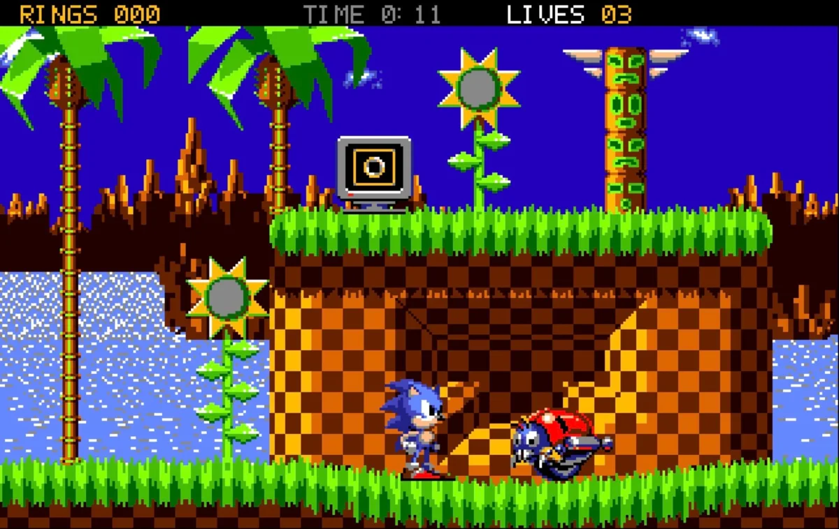 Sur Atari STE, Sonic nargue gentiment l'Amiga