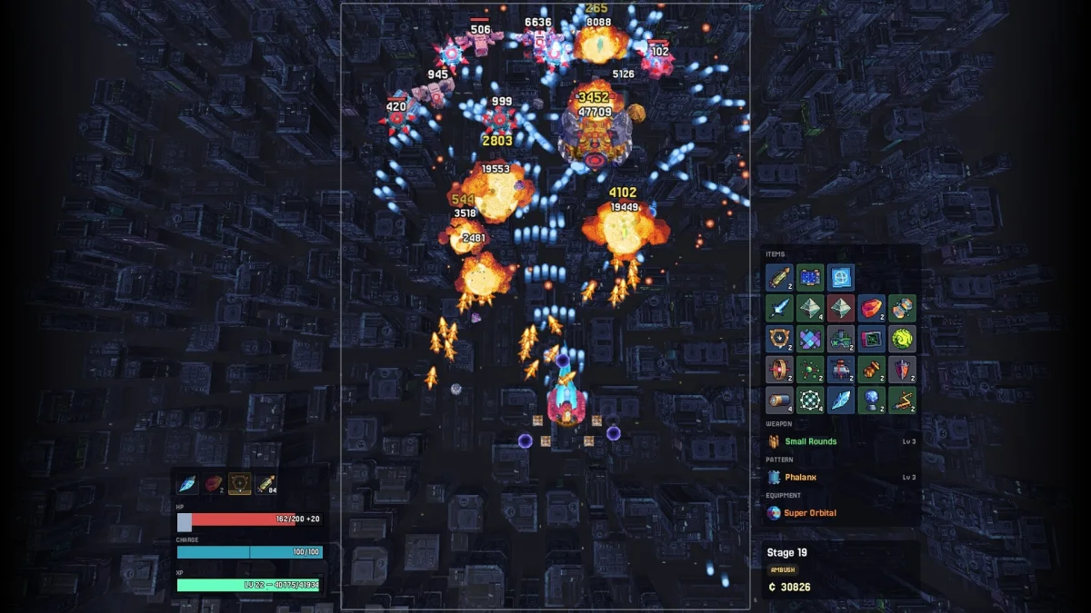 Bullet Banshee croise shmup vertical et roguelite à objets cumulables