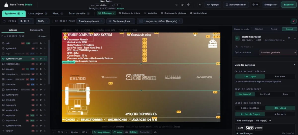 RecalTheme Studio : créez votre thème Recalbox sans coder