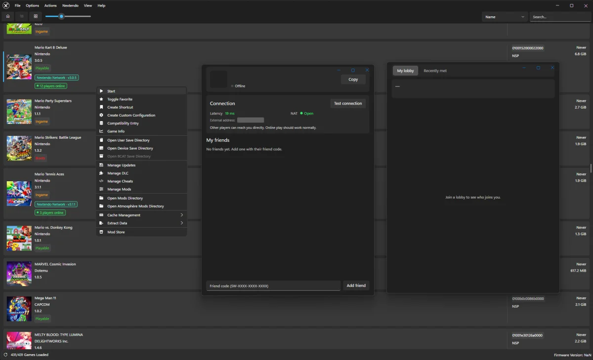 Ryujinx-Nextendo : l'émulation Switch sur PC reconnecte le multijoueur